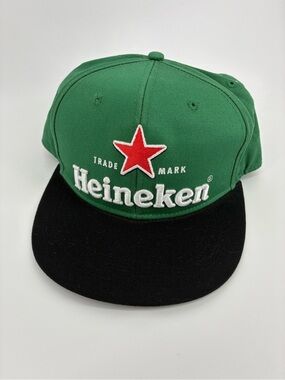Heineken Embroidered Snap Back Trucker Green and Black Cap